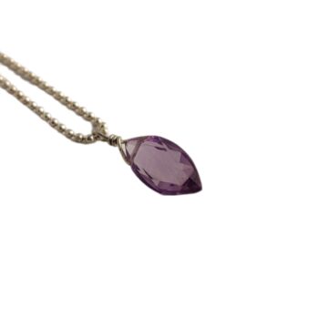 Silver Necklace with Amethyst Pendant